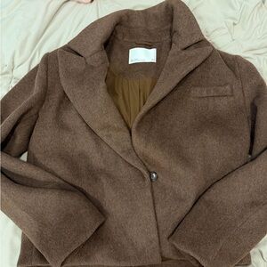 OAK + FORT Brown Blazer Jacket